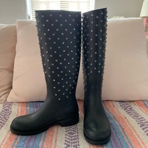 Saint Laurent Paris Rhinestone Festival Rain Boots